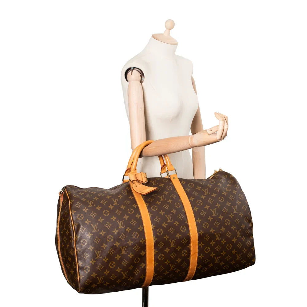 Keepall 60 Vintage en toile monogram marron