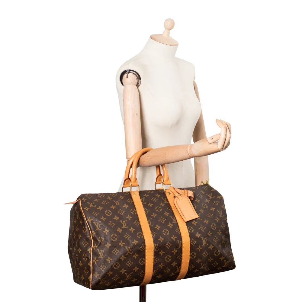 Keepall 45 Vintage en toile monogram marron