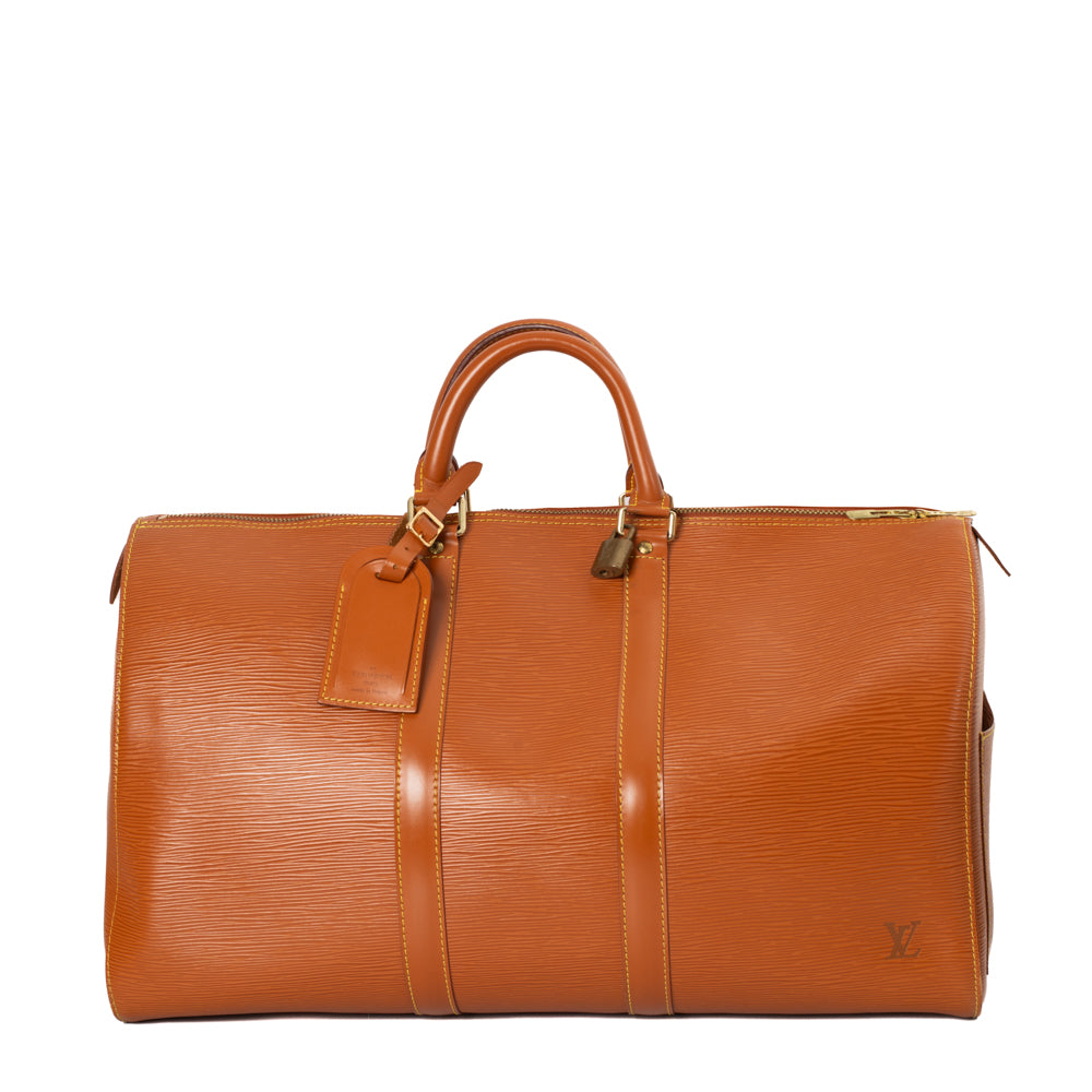 Keepall 45 Vintage en cuir épi marron