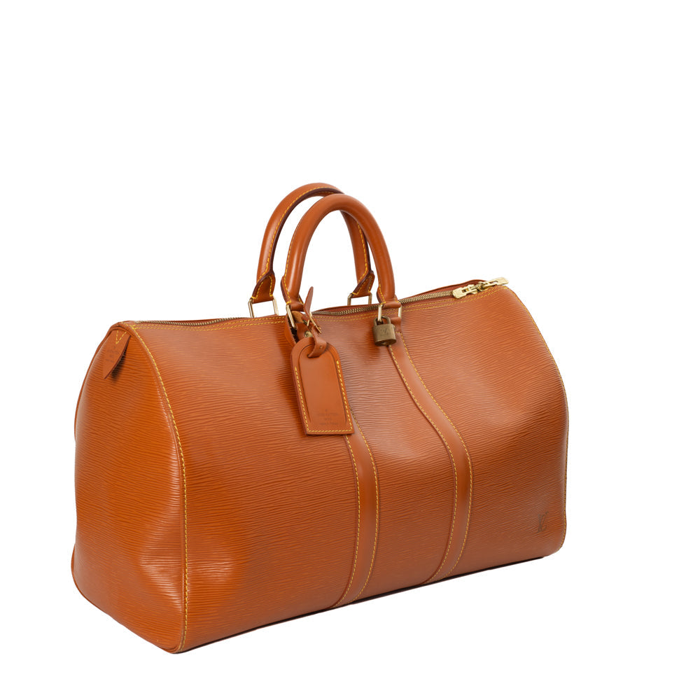 Keepall 45 Vintage en cuir épi marron