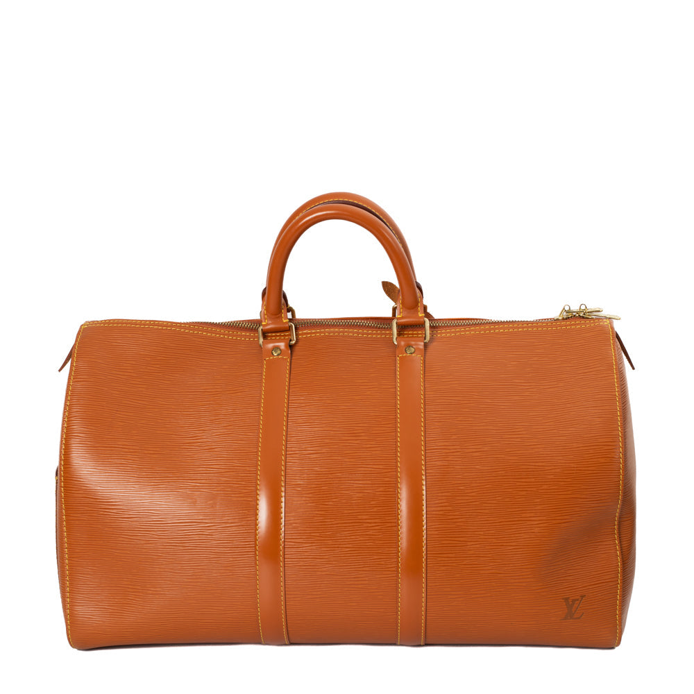 Keepall 45 Vintage en cuir épi marron