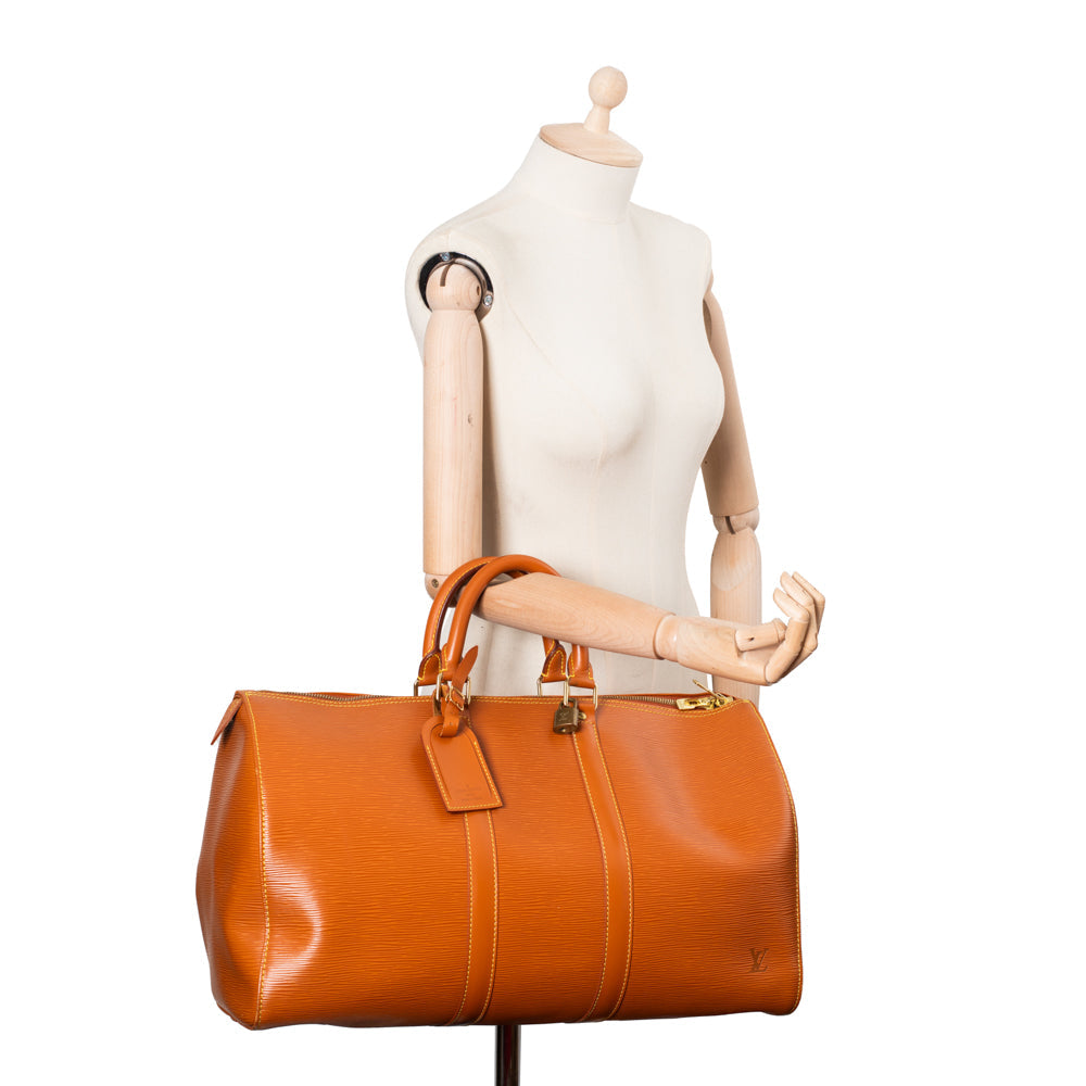 Keepall 45 Vintage en cuir épi marron