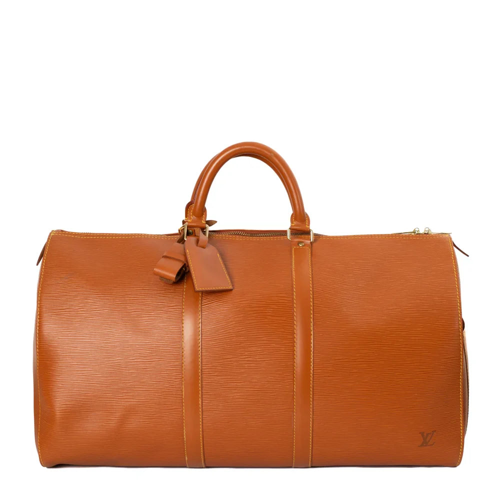 Keepall 50 Vintage en cuir épi marron