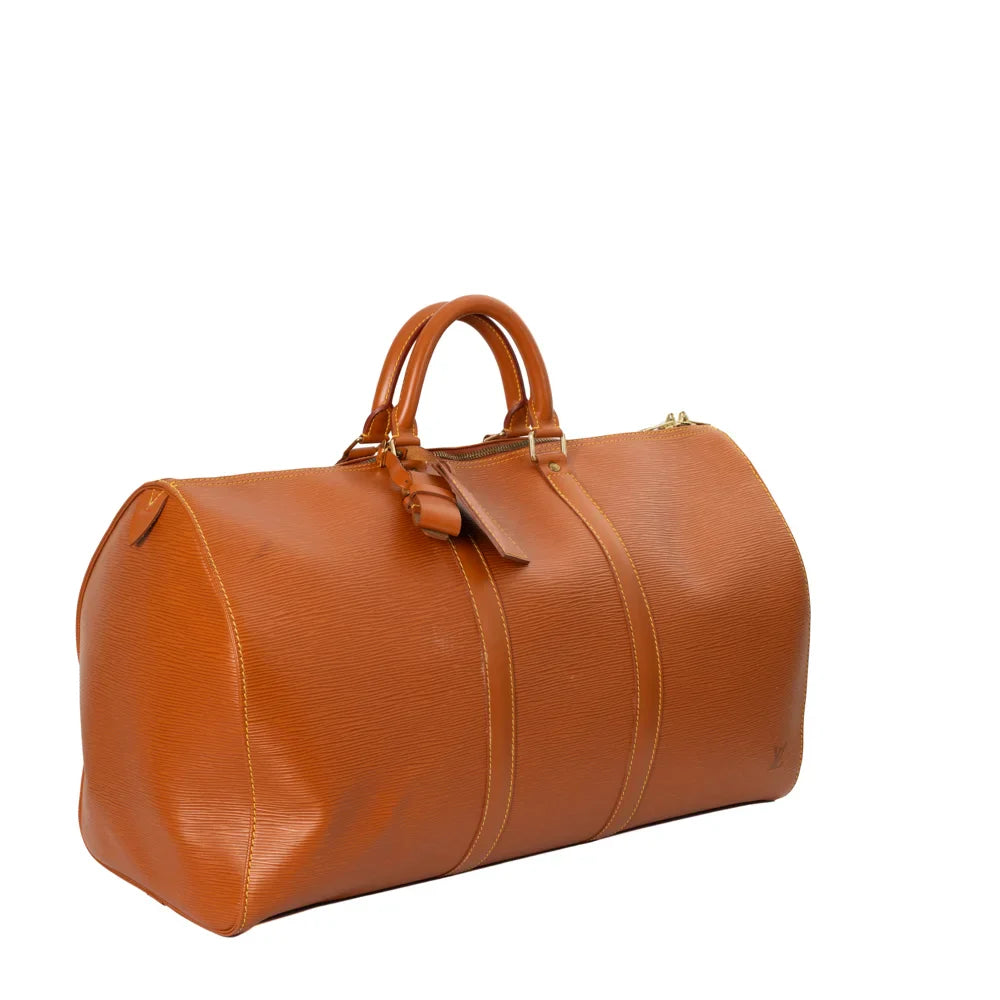 Keepall 50 Vintage en cuir épi marron