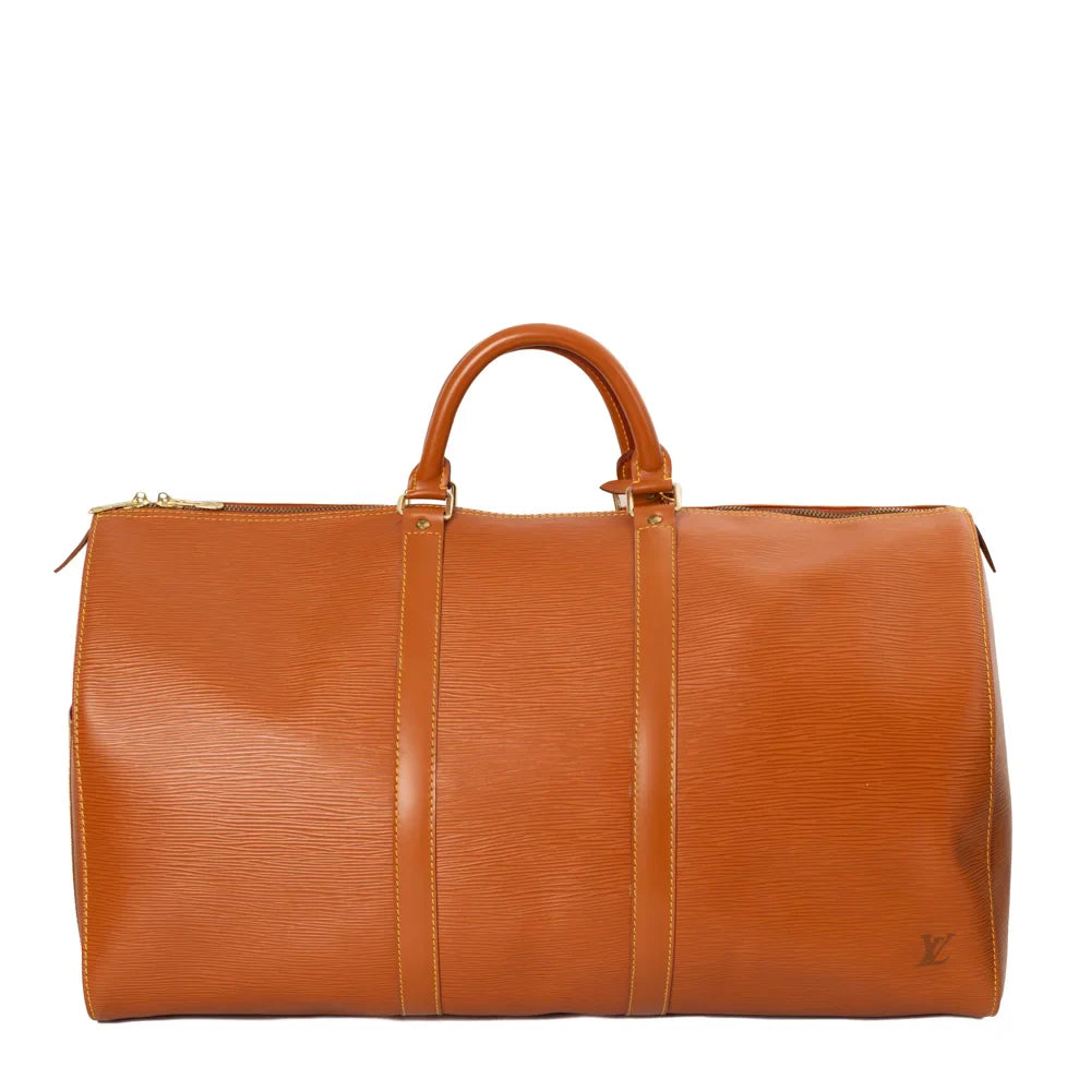 Keepall 50 Vintage en cuir épi marron