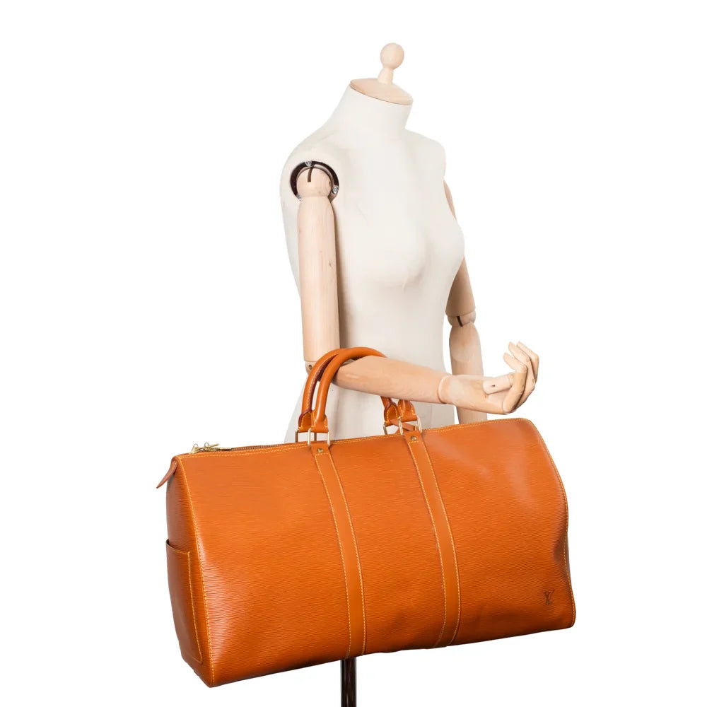 Keepall 50 Vintage en cuir épi marron