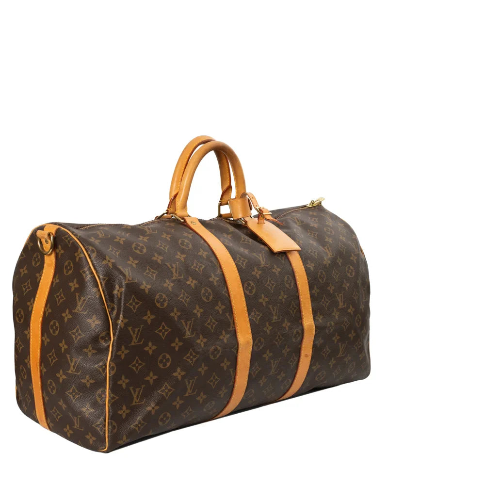 Keepall 55 Vintage en toile monogram marron