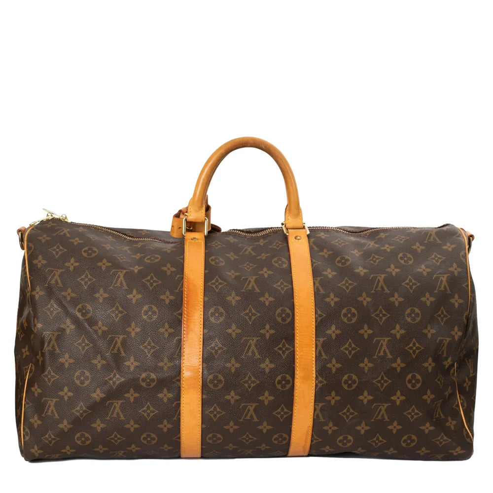 Keepall 55 Vintage en toile monogram marron