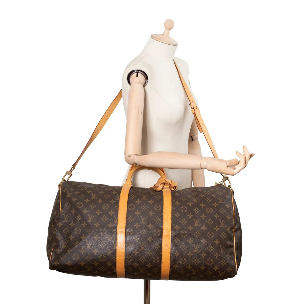 Keepall 55 Vintage en toile monogram marron
