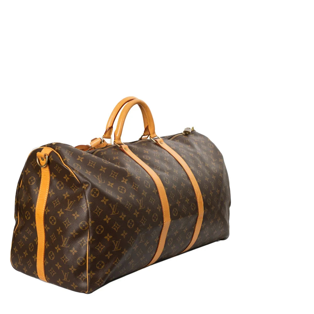 Keepall 60 Vintage en toile monogram marron