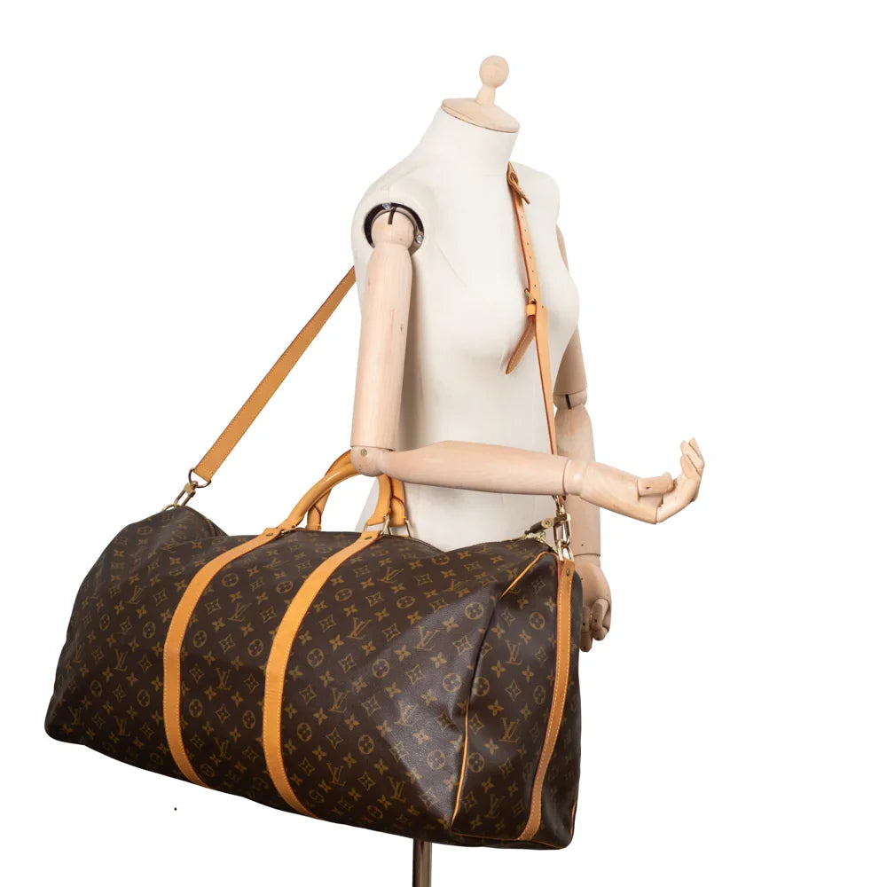 Keepall 60 Vintage en toile monogram marron
