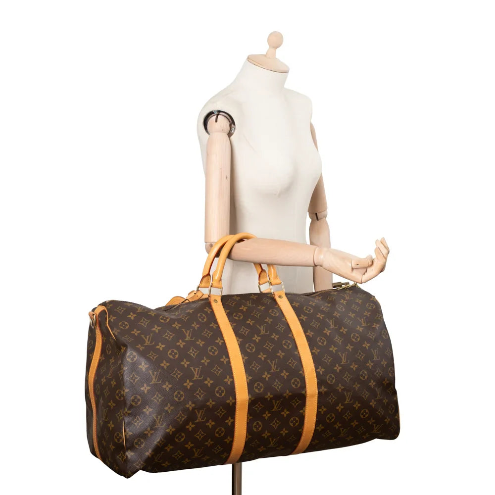 Keepall 60 Vintage en toile monogram marron