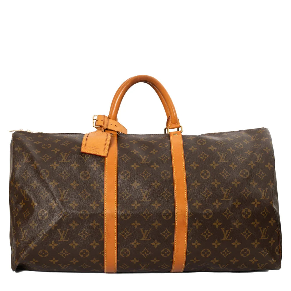 Keepall 55 Vintage en toile monogram marron
