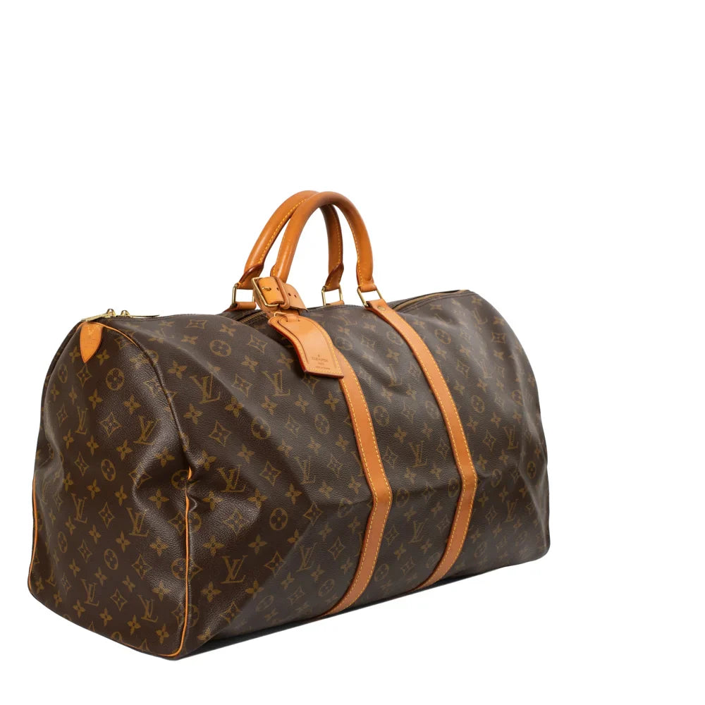 Keepall 55 Vintage en toile monogram marron