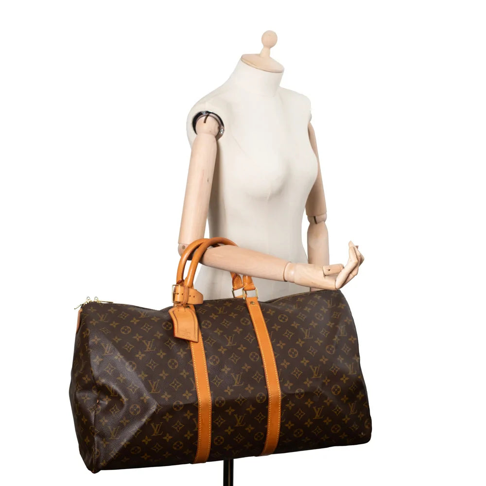 Keepall 55 Vintage en toile monogram marron