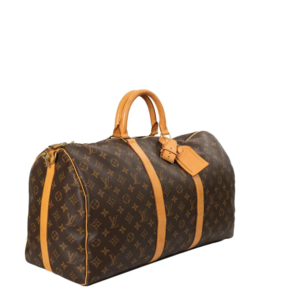 Keepall 50 Vintage en toile monogram marron