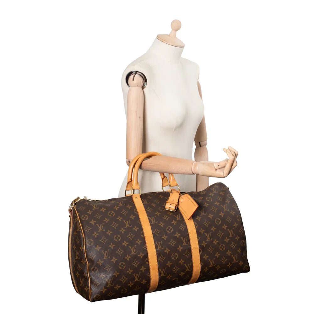 Keepall 50 Vintage en toile monogram marron