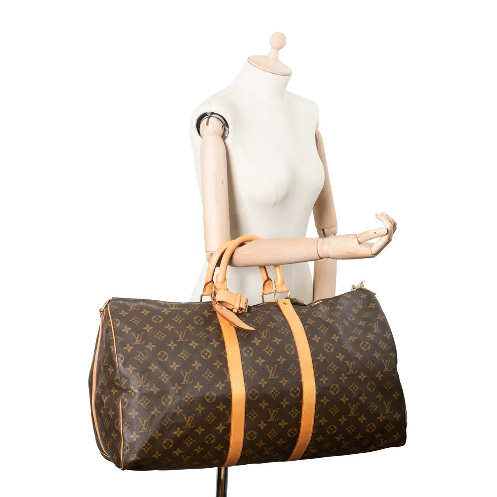 Keepall 55 Vintage en toile monogram marron