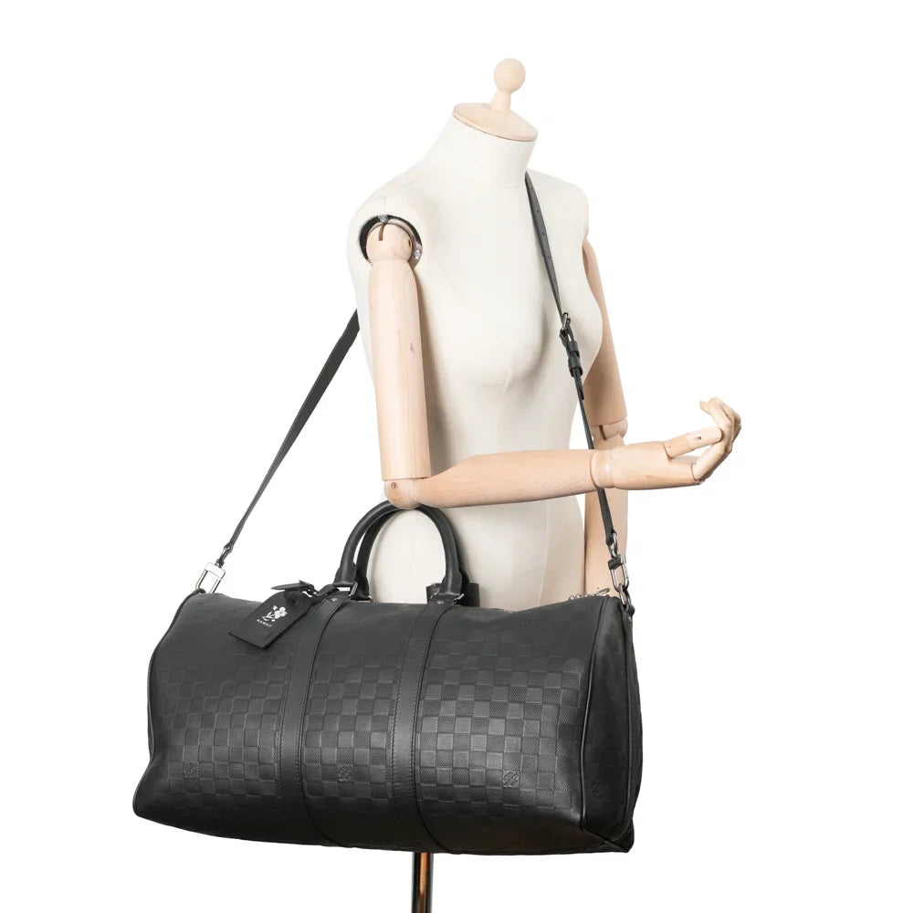 Keepall 45 en toile damier noir