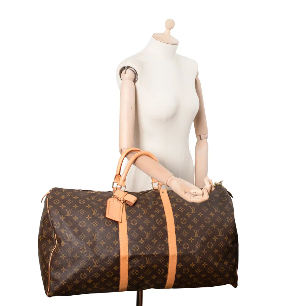 Keepall 60 Vintage en toile monogram marron
