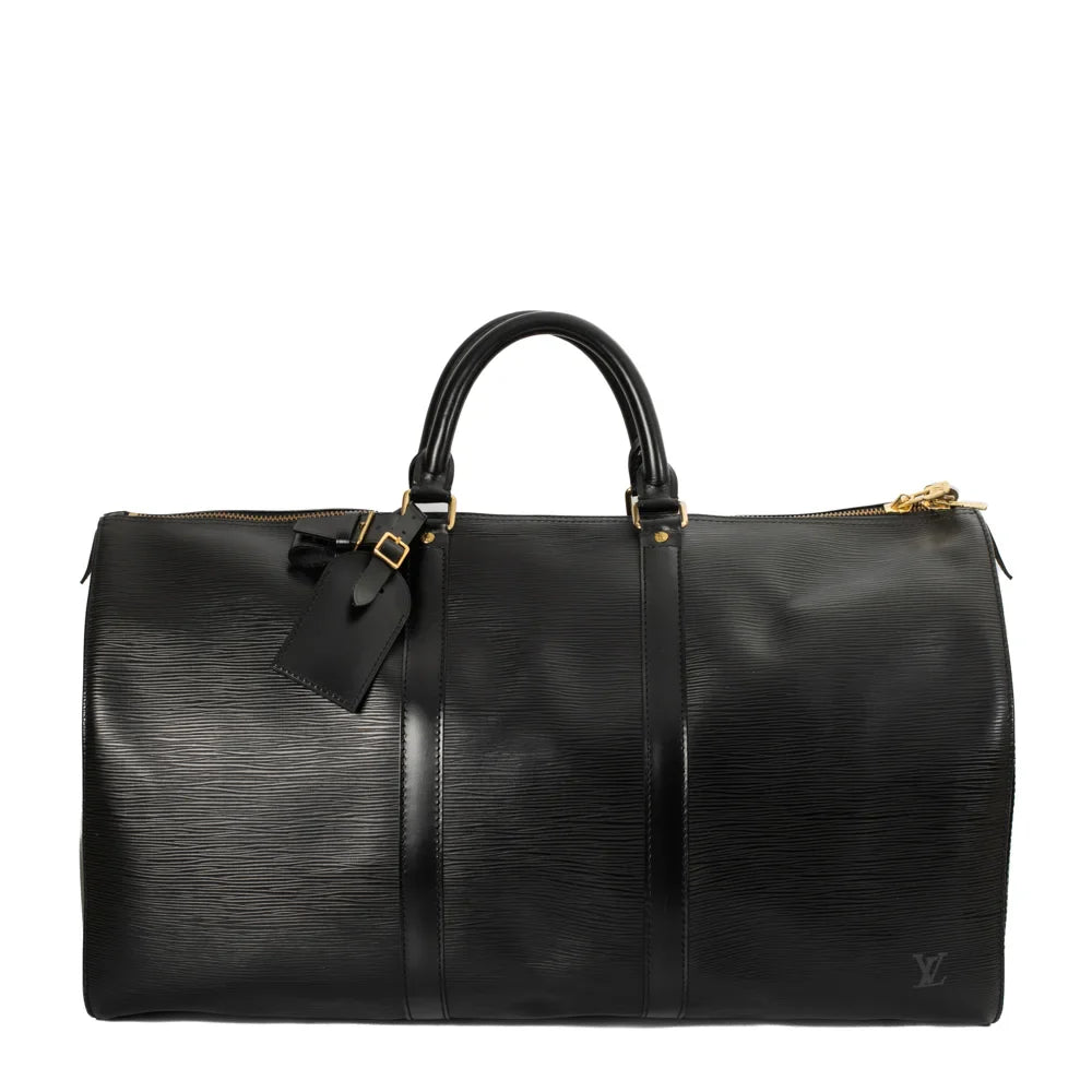 Keepall 50 Vintage en cuir épi noir