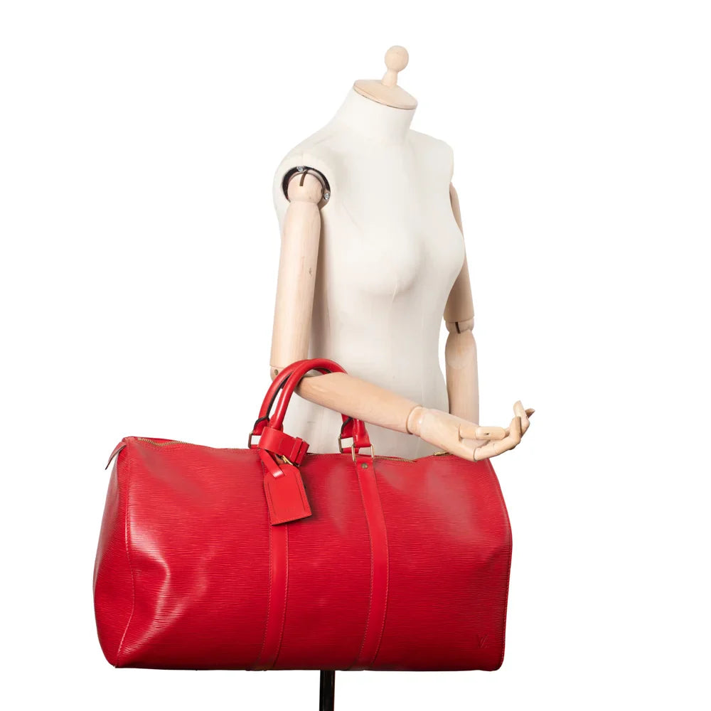 Keepall 50 Vintega en cuir épi rouge