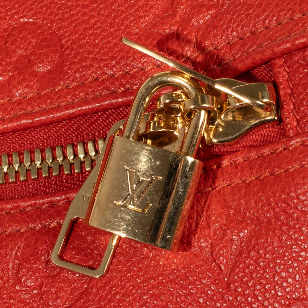 Keepall 50 en cuir empreinte rouge
