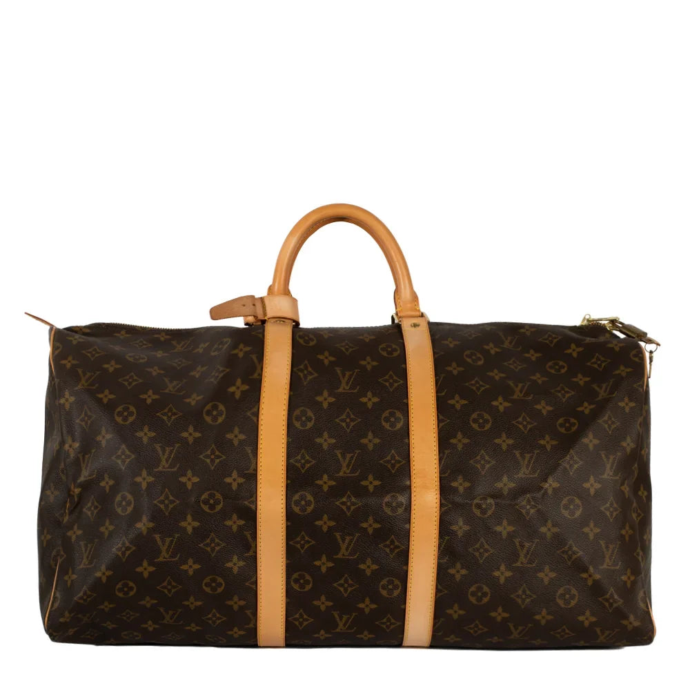 Keepall 55 Vintage en toile monogram marron