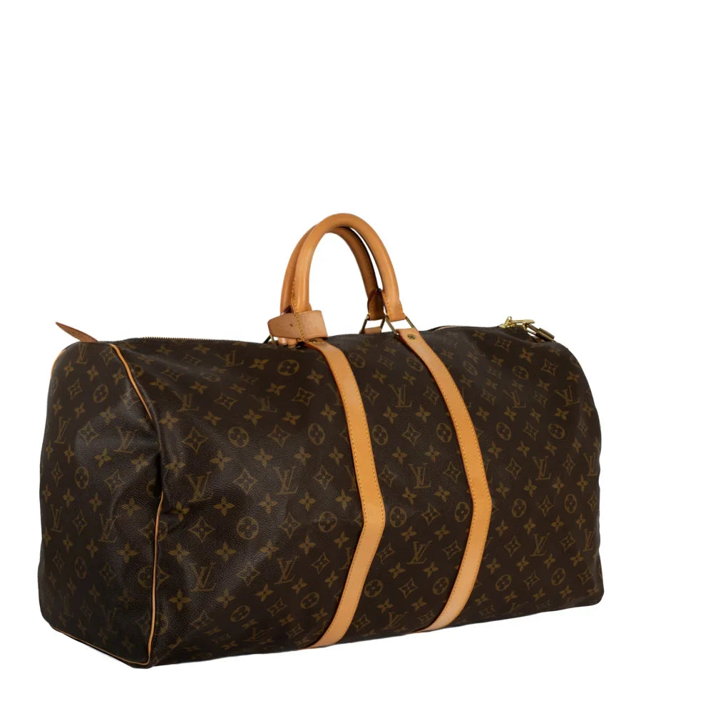 Keepall 55 Vintage en toile monogram marron