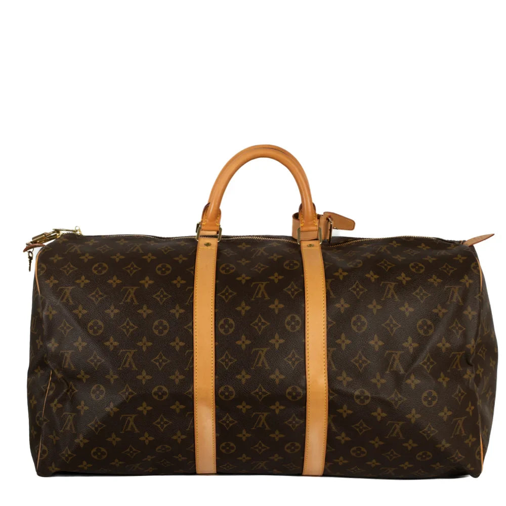 Keepall 55 Vintage en toile monogram marron