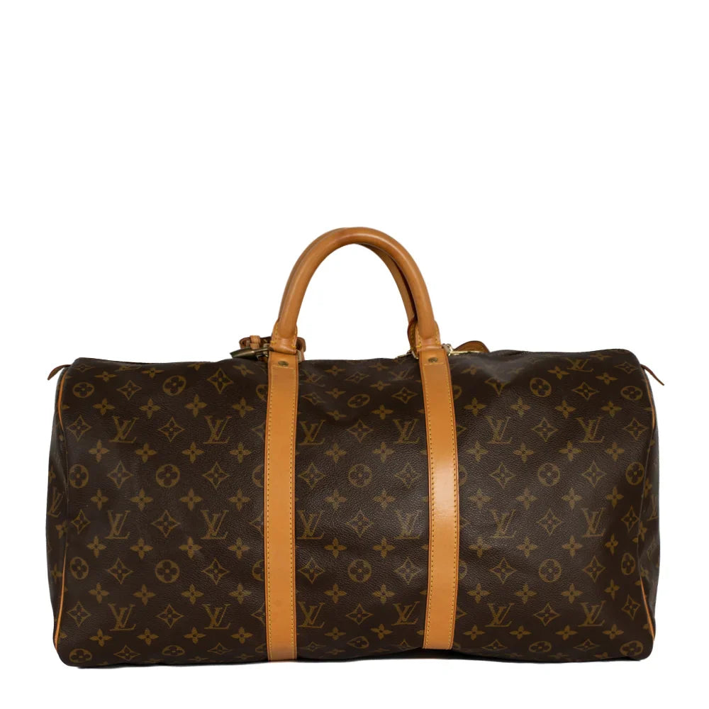 Keepall 50 Vintage en toile monogram marron