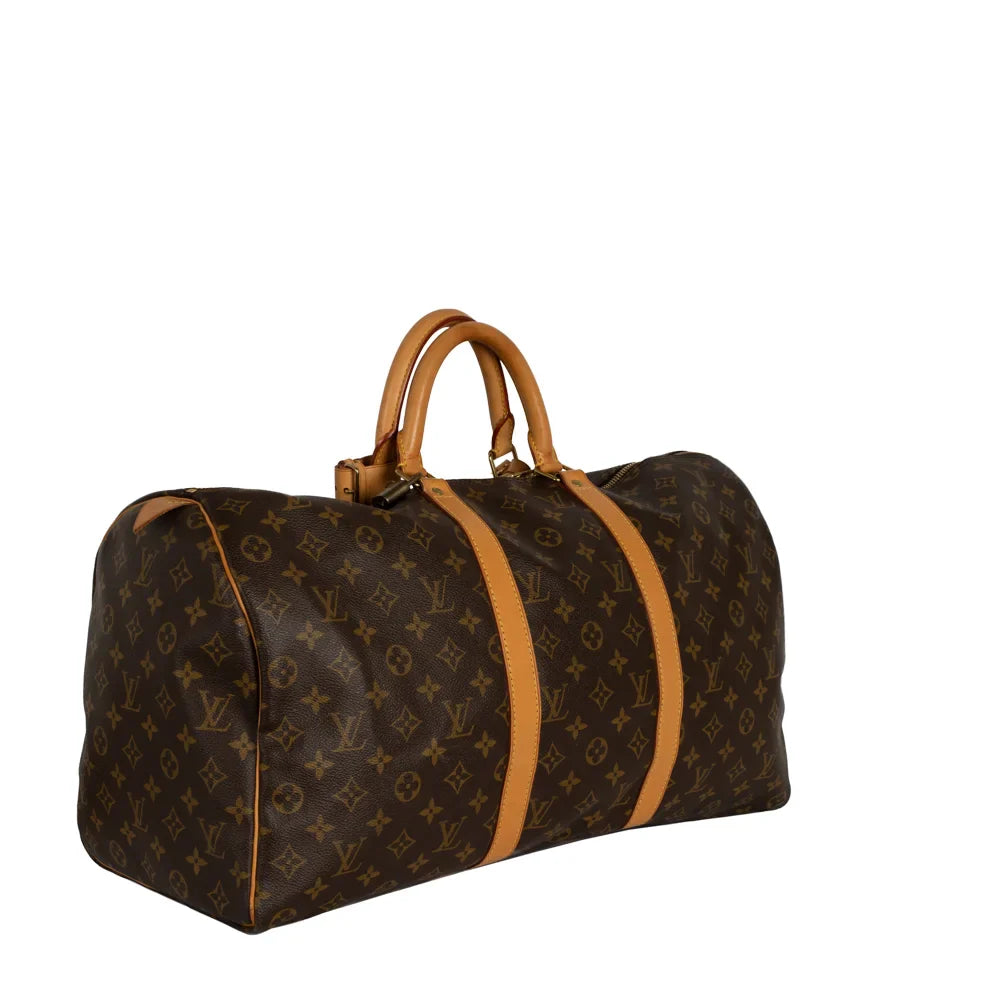 Keepall 50 Vintage en toile monogram marron