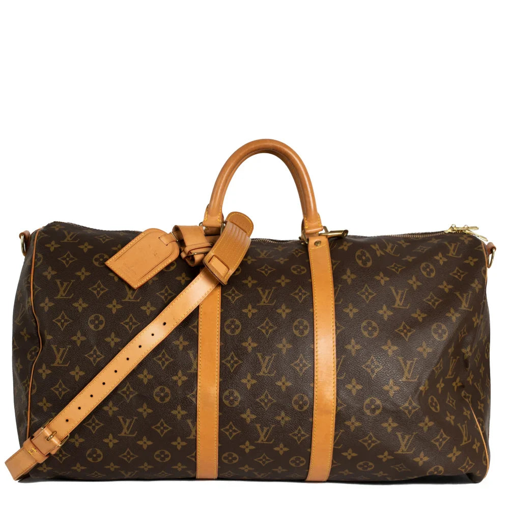 Keepall 55 Vintage en toile monogram marron
