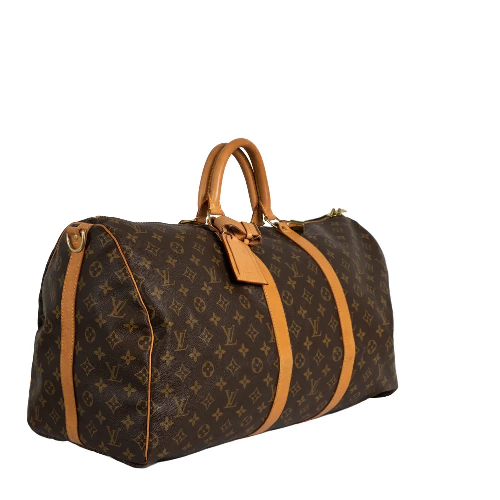 Keepall 55 Vintage en toile monogram marron