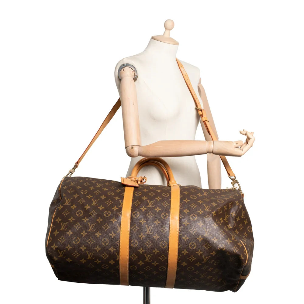 Keepall 55 Vintage en toile monogram marron