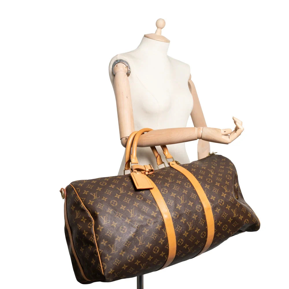 Keepall 55 Vintage en toile monogram marron