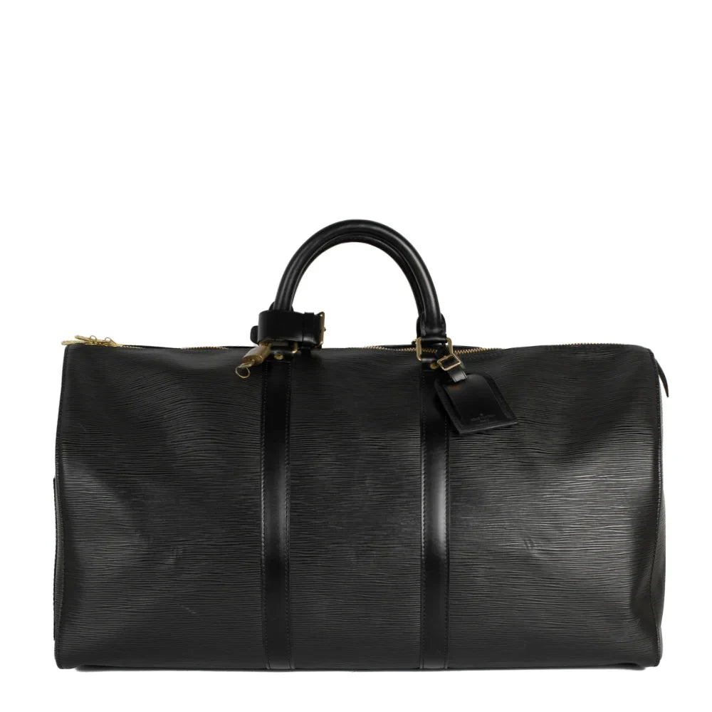Keepall 50 Vintage en cuir épi noir