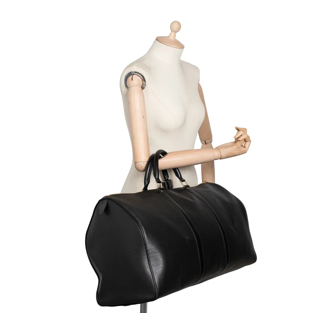 Keepall 50 Vintage en cuir épi noir