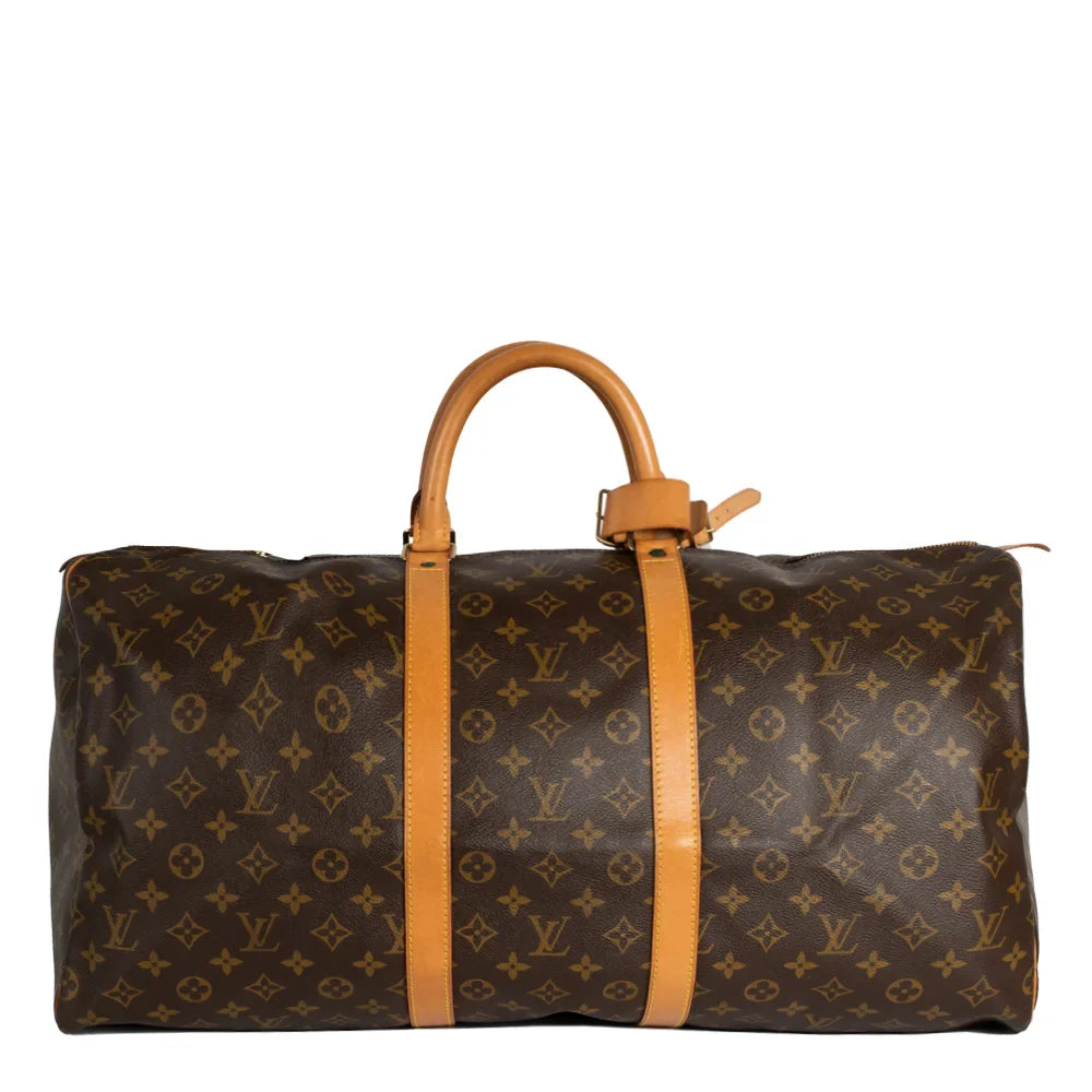 Keepall 55 Vintage en toile monogram marron