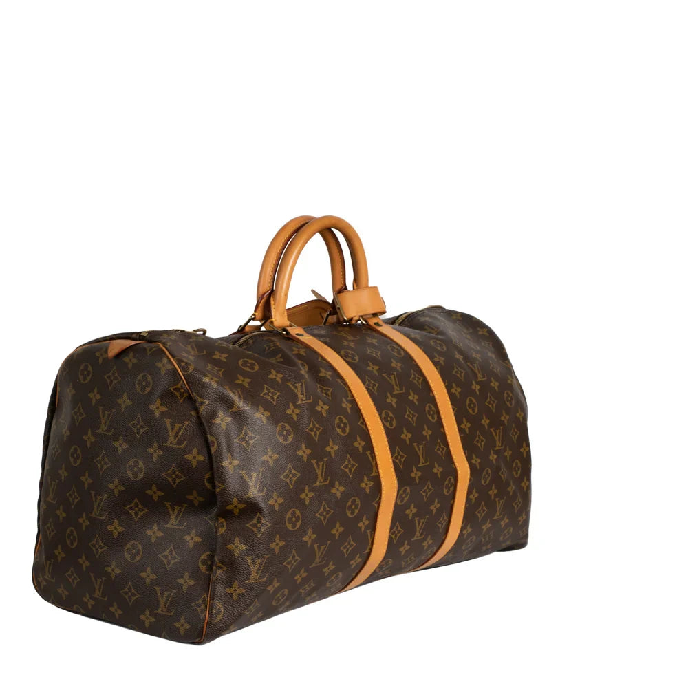 Keepall 55 Vintage en toile monogram marron