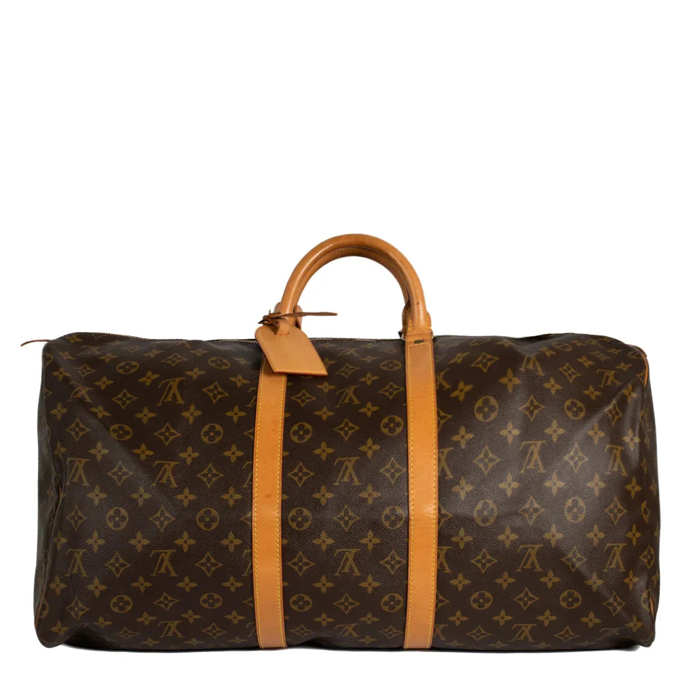 Keepall 55 Vintage en toile monogram marron