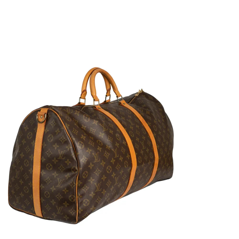 Keepall 60 Vintage en toile monogram marron