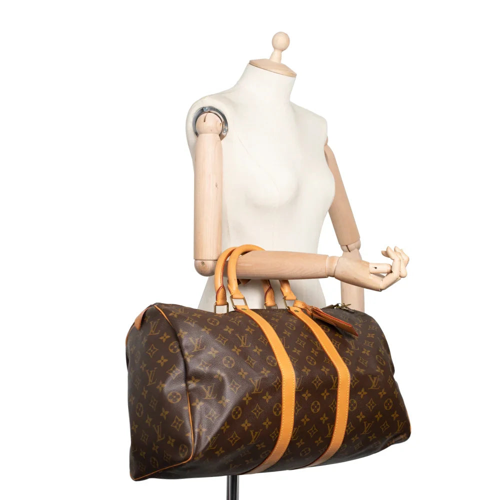 Keepall 45 Vintage en toile monogram marron