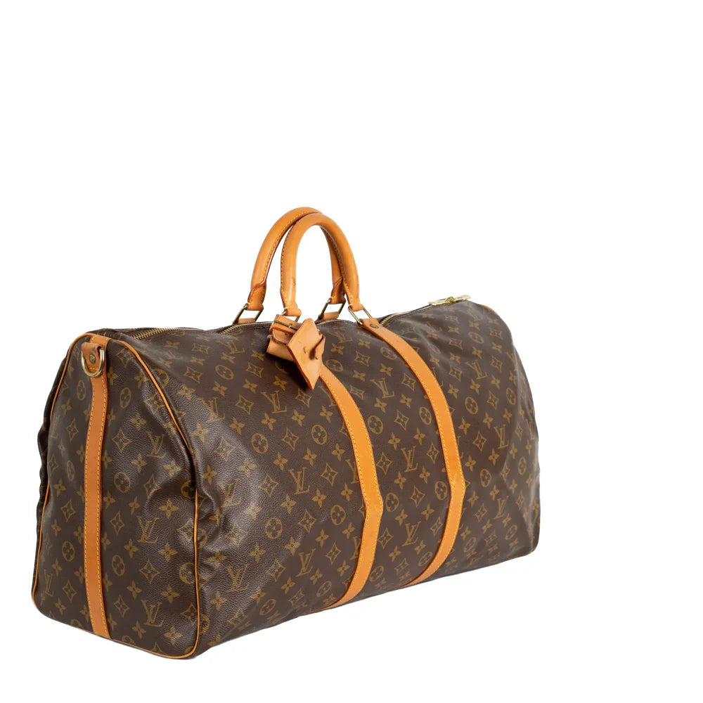 Keepall 55 Vintage en toile monogram marron
