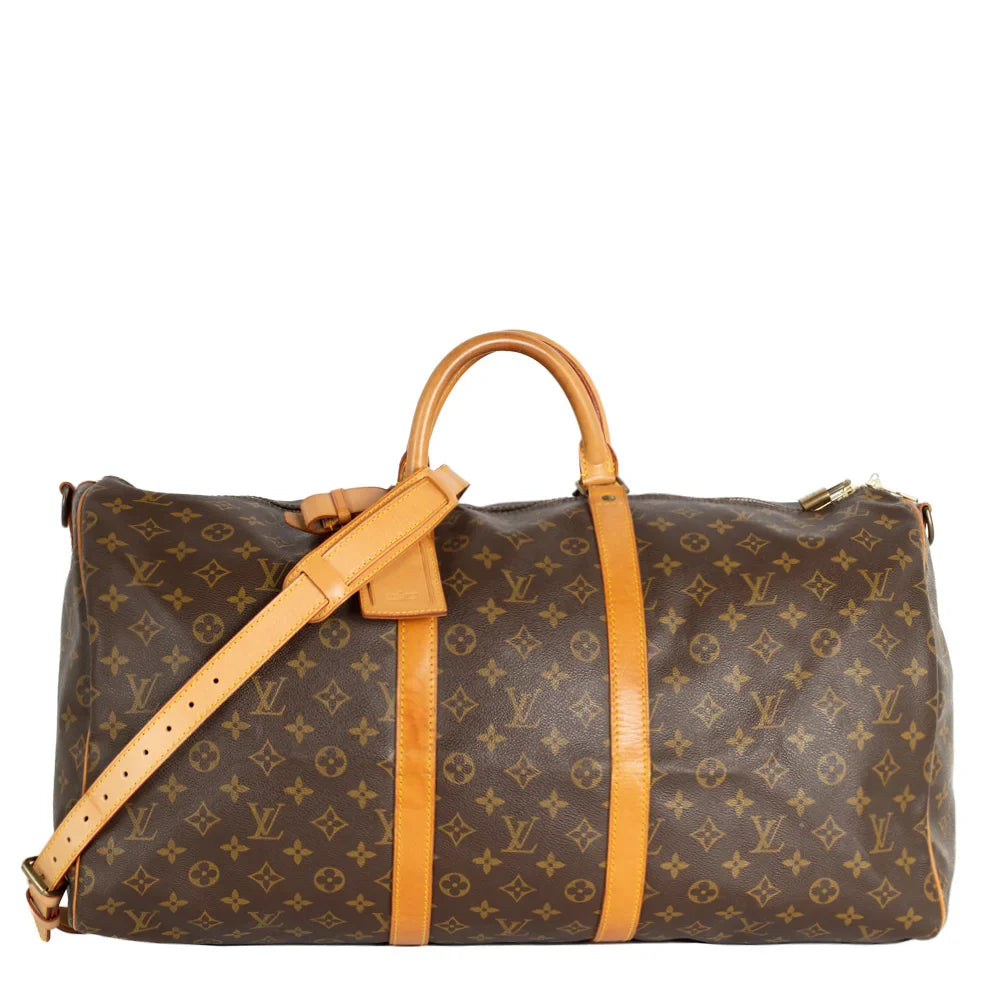Keepall 55 Vintage en toile monogram marron