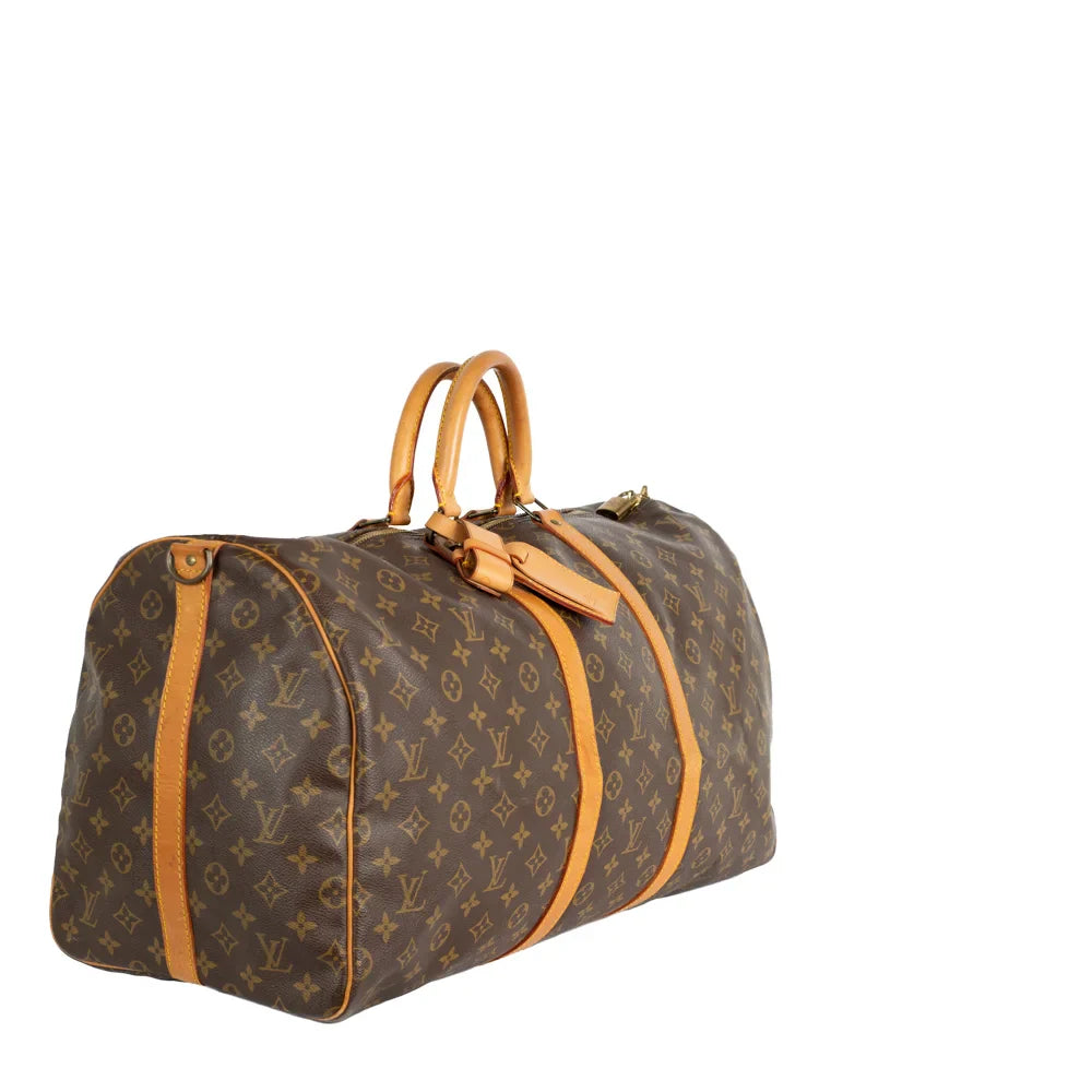 Keepall 55 Vintage en toile monogram marron