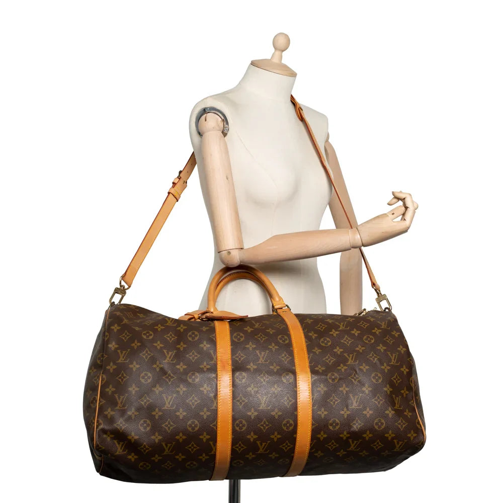 Keepall 55 Vintage en toile monogram marron