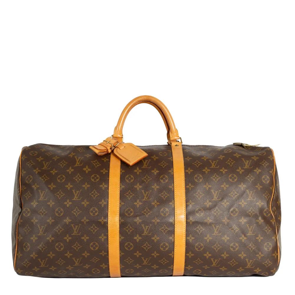 Keepall 60 Vintage en toile monogram marron