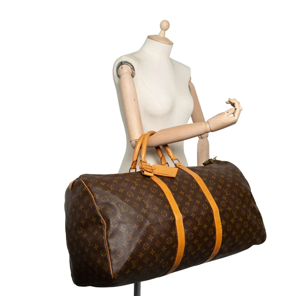 Keepall 60 Vintage en toile monogram marron