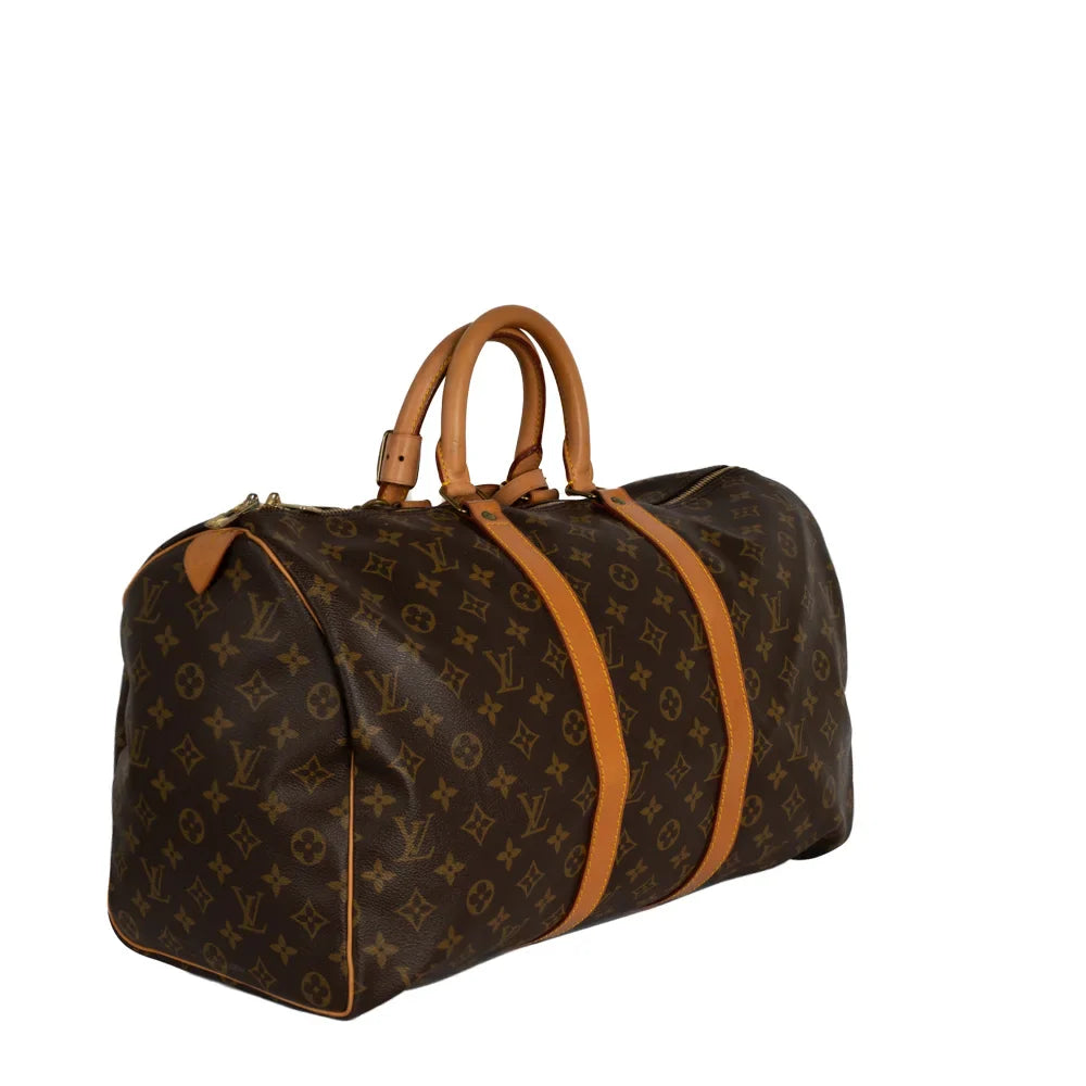 Keepall 45 Vintage en toile monogram marron